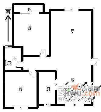 岸上蓝山2室2厅2卫123㎡户型图