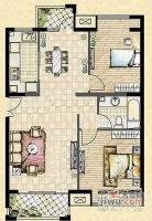 翡翠城2室2厅1卫110㎡户型图