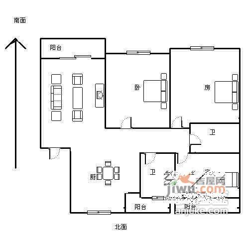 西房云溪香山4室2厅3卫206㎡户型图