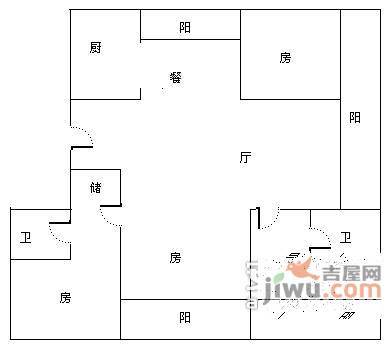 钱江彩虹城5室2厅2卫245㎡户型图