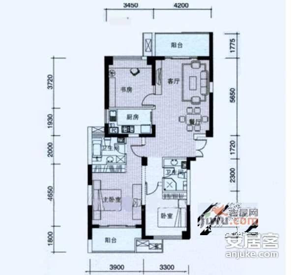 风雅钱塘3室2厅2卫233㎡户型图