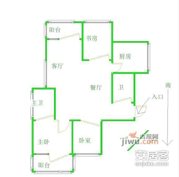 风雅钱塘3室2厅2卫233㎡户型图