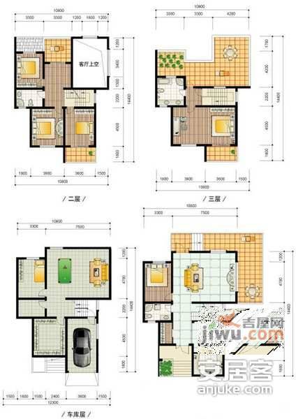 伊萨卡国际城5室3厅3卫203㎡户型图