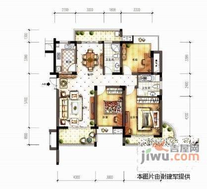 伊萨卡国际城3室2厅2卫137㎡户型图