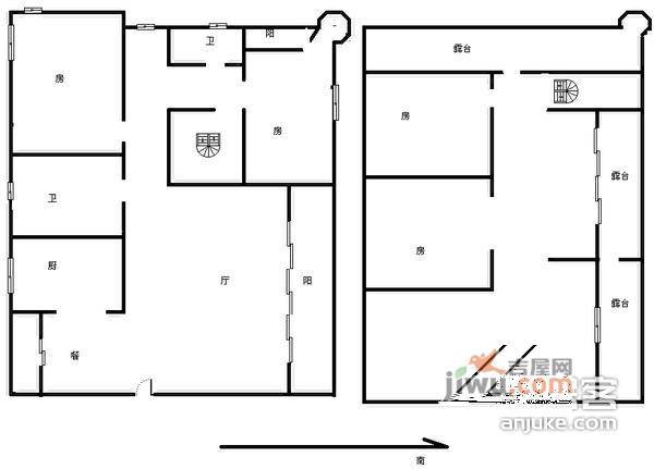 亲亲家园一期5室2厅2卫219㎡户型图