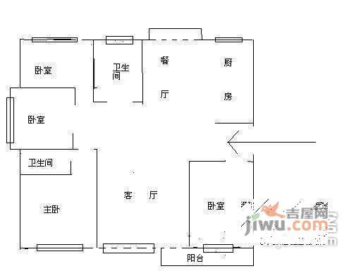 亲亲家园一期5室3厅2卫174㎡户型图