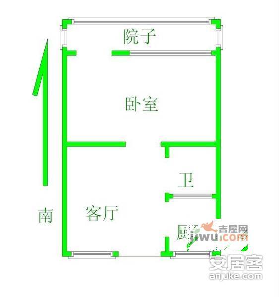 古荡新村1室1厅1卫50㎡户型图