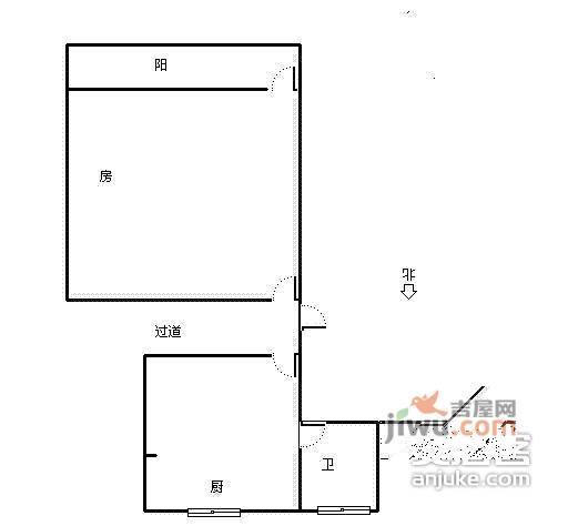 古荡新村1室1厅1卫50㎡户型图