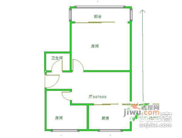 娑婆新村2室1厅1卫74㎡户型图