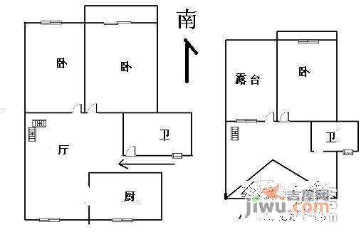 三里新城柳苑3室2厅2卫117㎡户型图