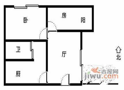 三里新城柳苑3室2厅1卫83㎡户型图