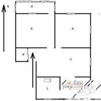 保俶小区2室1厅1卫60㎡户型图