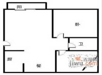 中南公寓2室1厅1卫户型图