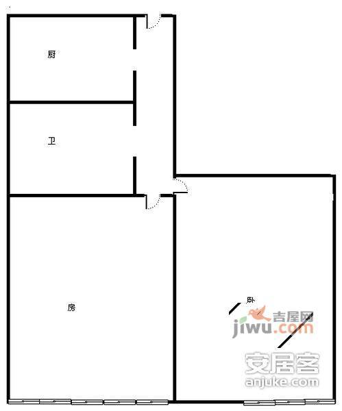 莫干新村2室0厅1卫45㎡户型图