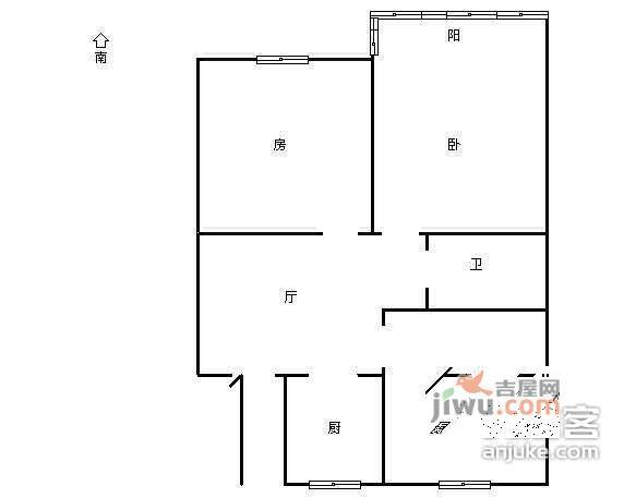 莫干新村3室1厅1卫81㎡户型图