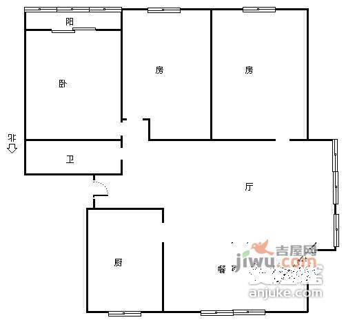 钱塘景苑3室2厅2卫146㎡户型图