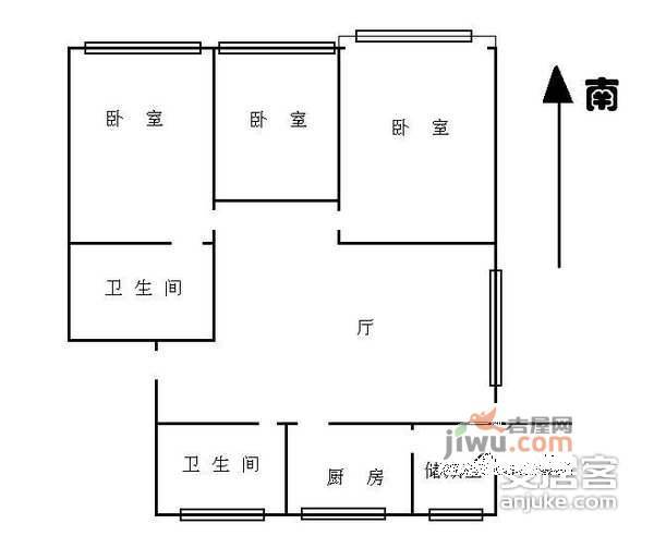 金基晓庐3室2厅2卫1360㎡户型图