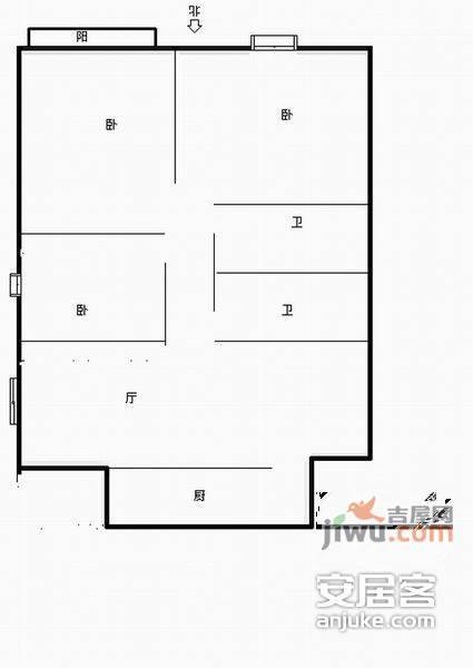 临江花园5室2厅3卫户型图