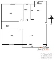 天阳美林湾2室2厅2卫93㎡户型图