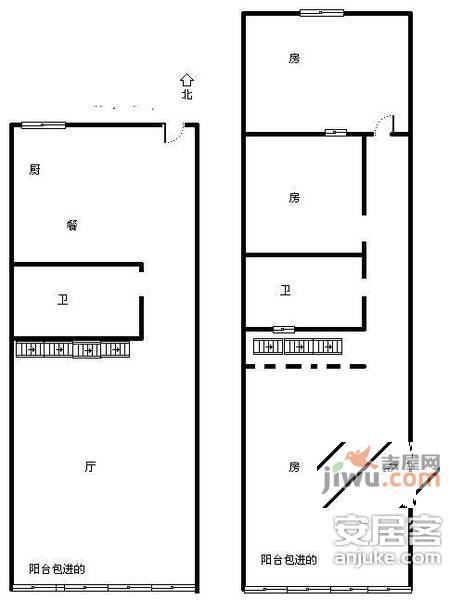 水印康庭3室2厅2卫132㎡户型图