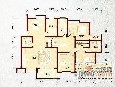 黄鹤山居3室2厅3卫户型图