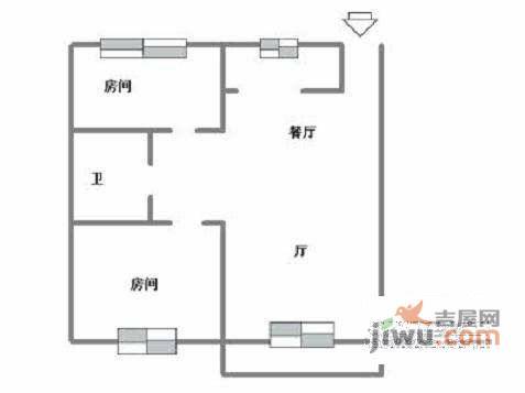 世纪新城2室2厅1卫107㎡户型图