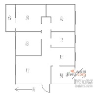 黄埔花园3室2厅1卫112㎡户型图