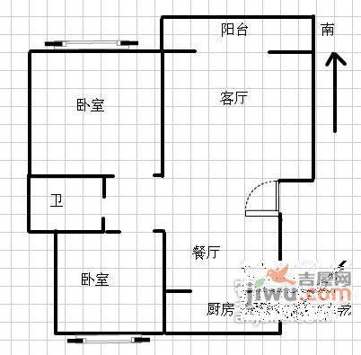 万豪水岸枫林2室2厅1卫89㎡户型图