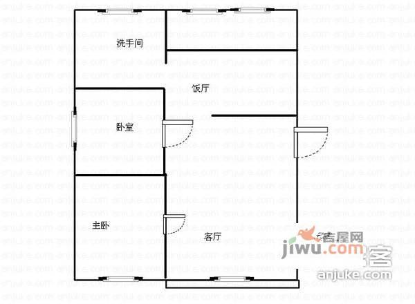 鹤园小区2室2厅1卫户型图