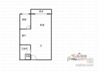 怡景青春驿栈1室1厅1卫53㎡户型图