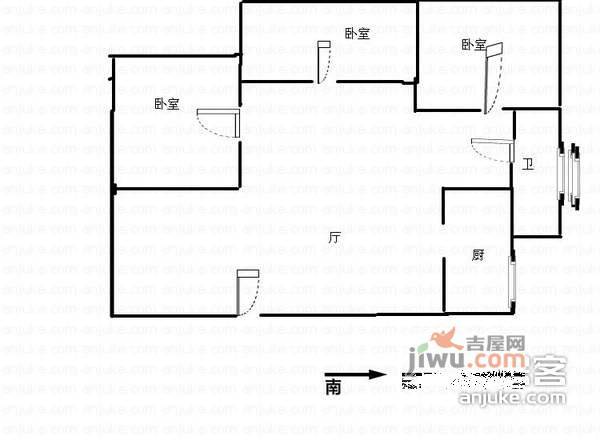 云鹤怡景苑3室2厅2卫126㎡户型图