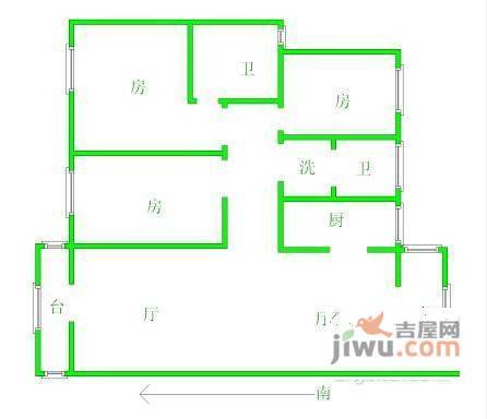 大洋彼岸3室2厅2卫135㎡户型图