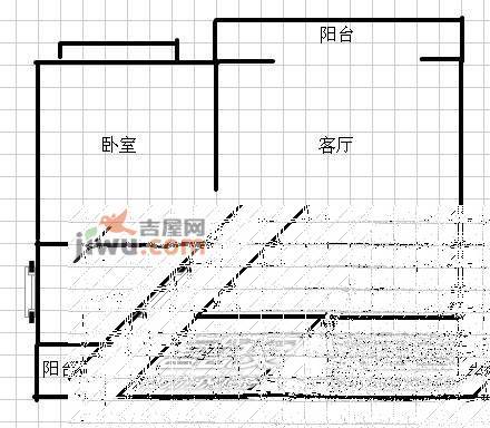 美加湖滨新城2室1厅1卫82㎡户型图