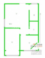 粮科院2室1厅1卫62㎡户型图