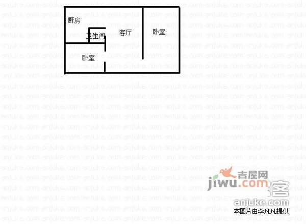 常青一垸2室1厅1卫62㎡户型图