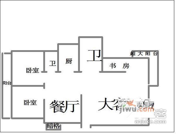 欧景园3室2厅2卫157㎡户型图