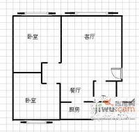 关南小区2室2厅1卫97㎡户型图