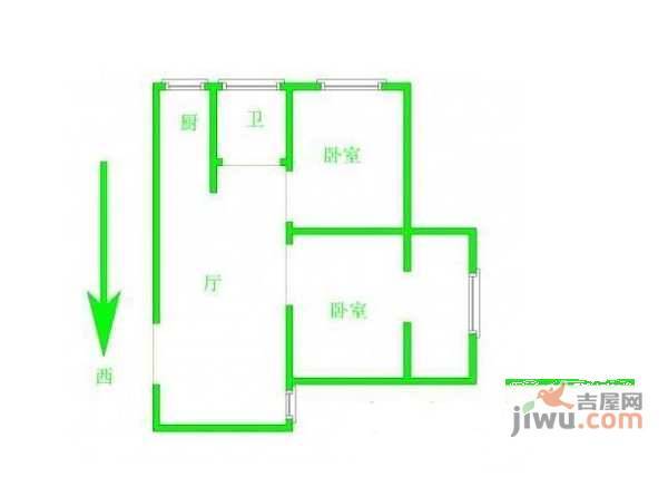 凤凰花园2室1厅1卫户型图