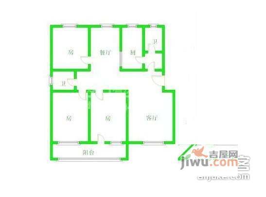 清水源3室2厅2卫125㎡户型图