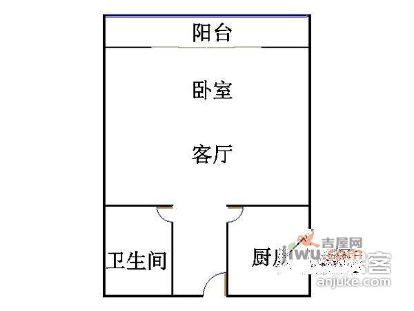 万科魅力之城1室0厅1卫46㎡户型图