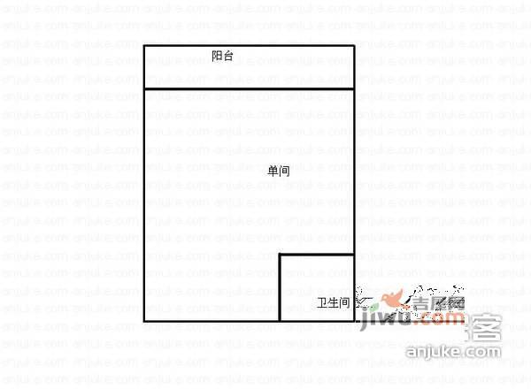 新域柠檬特区1室0厅1卫户型图