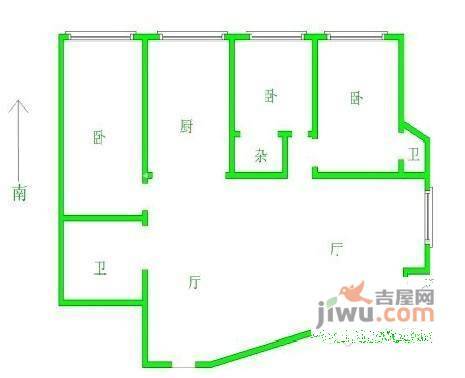 红玫苑3室2厅2卫137㎡户型图