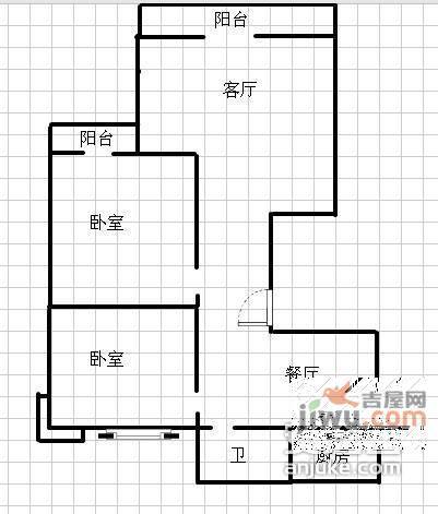 藏龙水天居别墅2室2厅1卫94㎡户型图