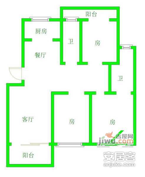 升华现代城3室2厅2卫139㎡户型图