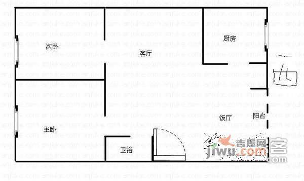 常阳丽江城2室2厅2卫103㎡户型图