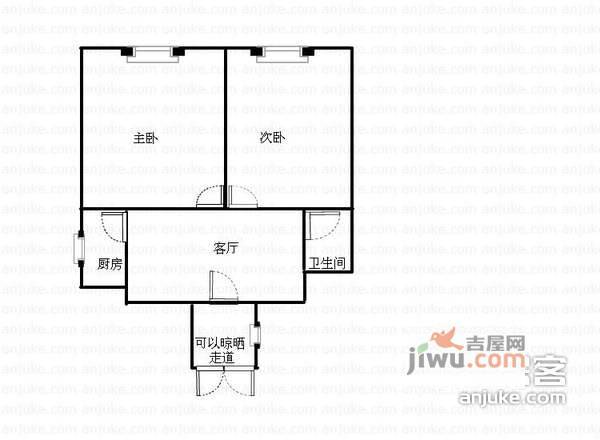 新华明珠2室1厅1卫户型图