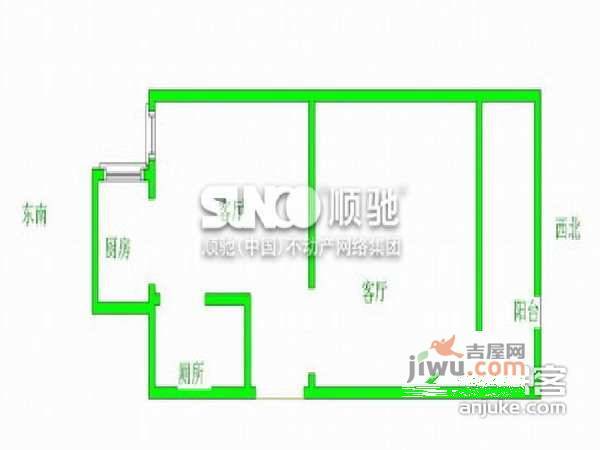 华清社区1室1厅1卫户型图