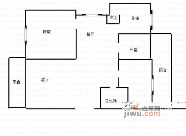 浩海丰太花园3室2厅2卫148㎡户型图