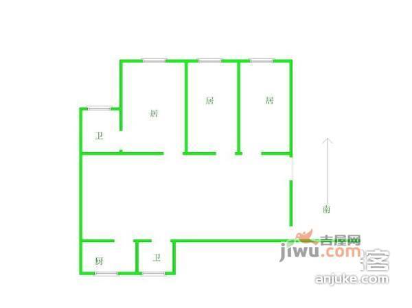 2008新长江广场3室2厅2卫118㎡户型图