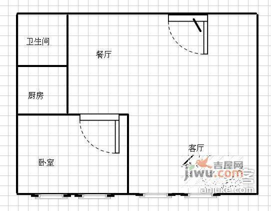 金利明珠花园2室1厅1卫91㎡户型图